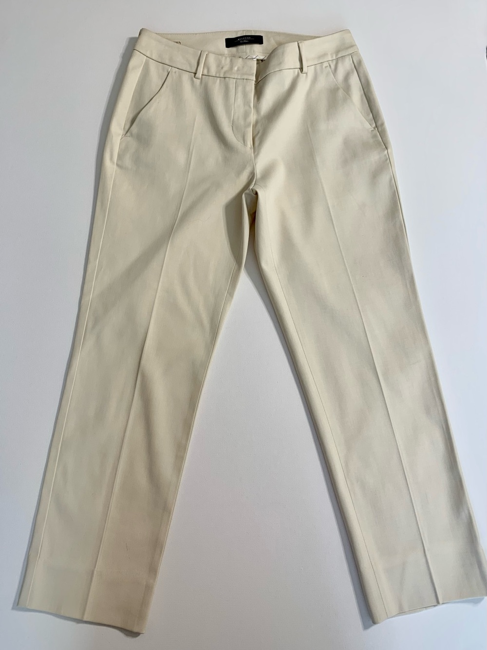 Weekend Max Mara Cigarette FitW13 Cream Stretch Dress pants size 8